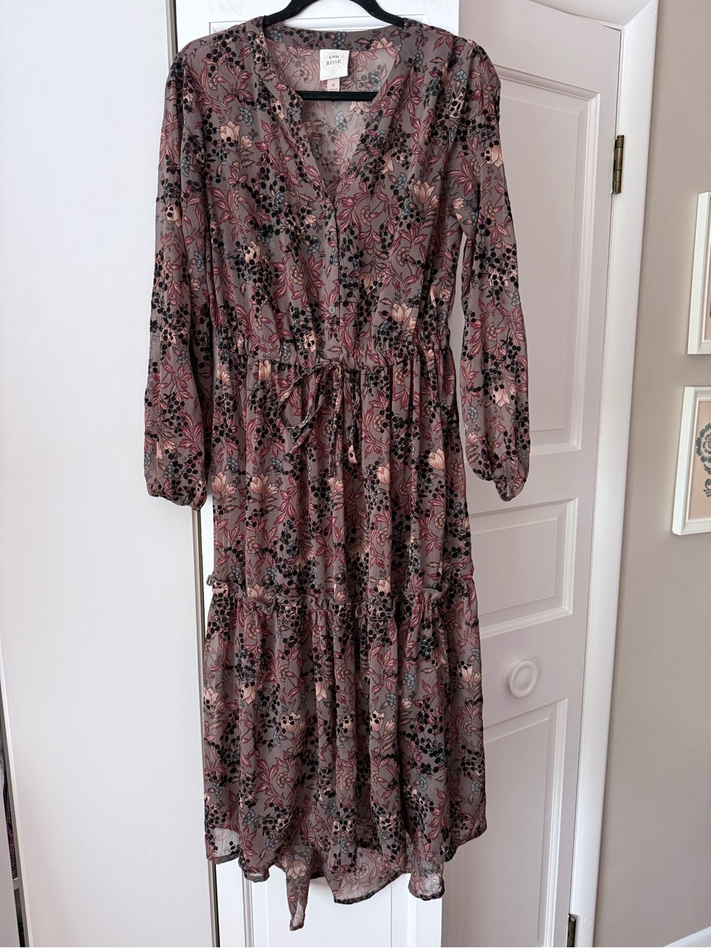 Knox Rose Floral Boho Maxi Dress With Slip Size Medium
